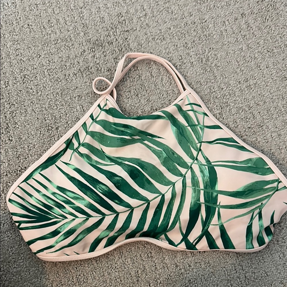 Aerie Tropical Leaf Print Bikini Top